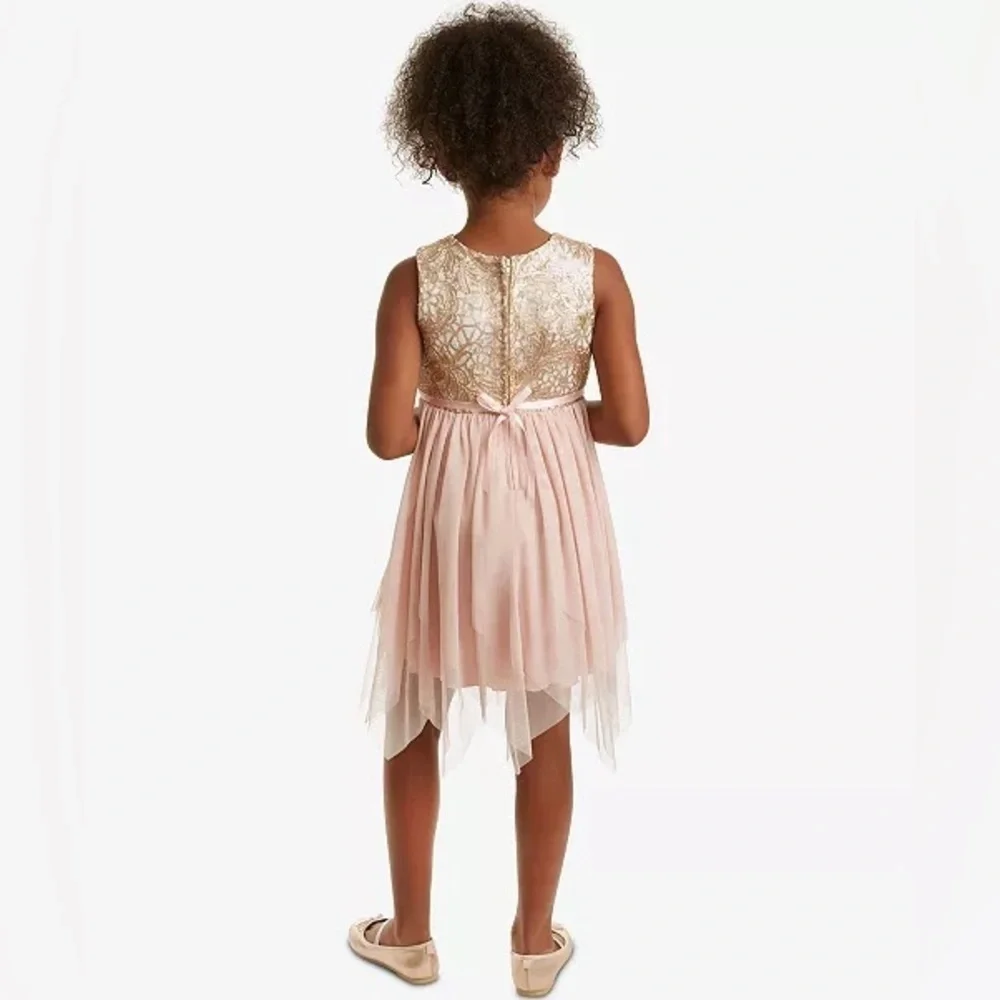 SALE 🛍️ Pink & gold Rare Editions festive formal dress Kids size 5